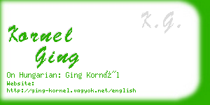 kornel ging business card